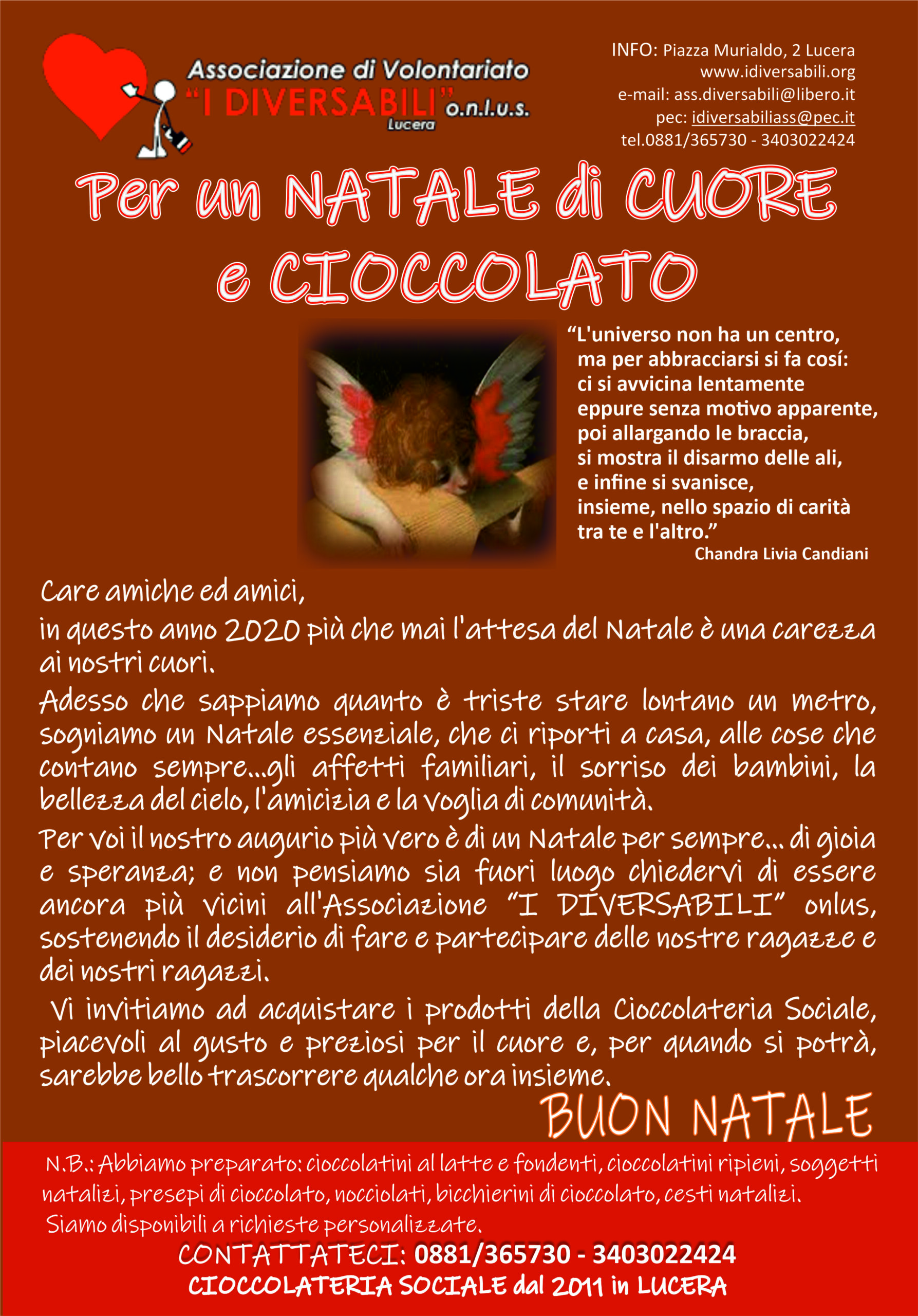 In questi giorni di tristezza e solitudine la speranza di un tempo in cui allargare le braccia, mostrare il disarmo delle ali e infine svanire nello spazio di carità tra noi e gli altri ...come nei versi di Chandra Livia Candiani